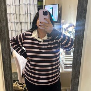 Purple Stripped long sleeve Shirt